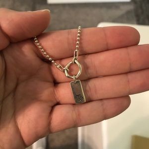 Sterling silver Ohm necklace